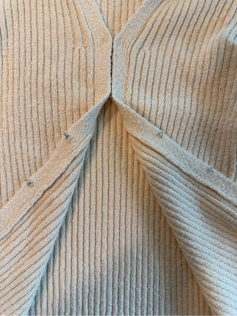 Song of Style Juliet Ribbed Cardigan Cream Fitted Flare Sleeve M - Picture 7 of 8